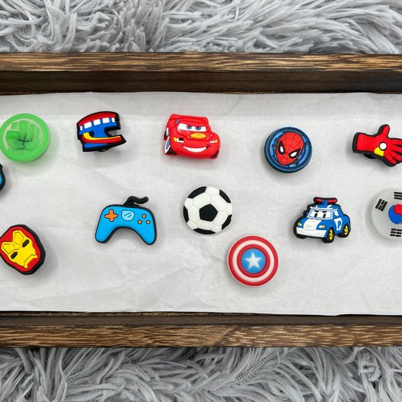 *SOLD* 😈NEW 12 PC Boys Shoe Charms for Crocs Purses Bracelets Wristbands😈 - Picture 2 of 3